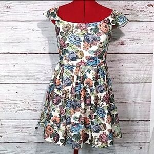 A'gaci Floral Stretch Dress Sz L